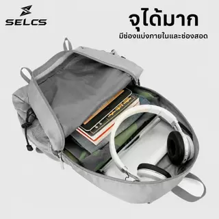 SELCS กระเป๋าเป้พับได้ กันน้ำ กระจายน้ำหนักสะบาย มีแถบสะท้อนแสงกลางคืน สำหรับเดินป่า ท่องเที่ยว L43