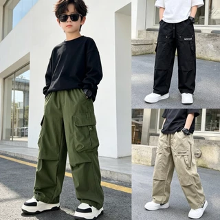 คาร์โก้ทรงตรงเด็กชาย รุ่นใหม่ ดีไซน์ทันสมัย ผ้าสบาย ใส่ได้ทุกโอกาส ชุดเด็กผู้ชาย