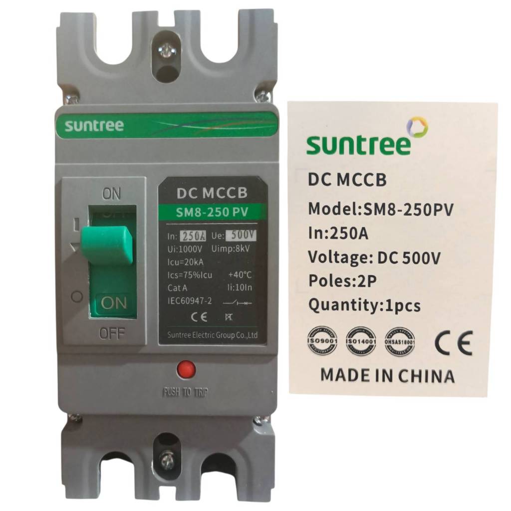 Breaker DC 500V 250A 2P MCCB8 SM8-250PV