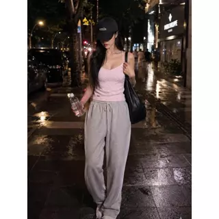 B-388 สายเดี่ยวผ้านุ่มลูกไม้ติดเพชร ดีเทลรัดรูป ผ้าซับใน