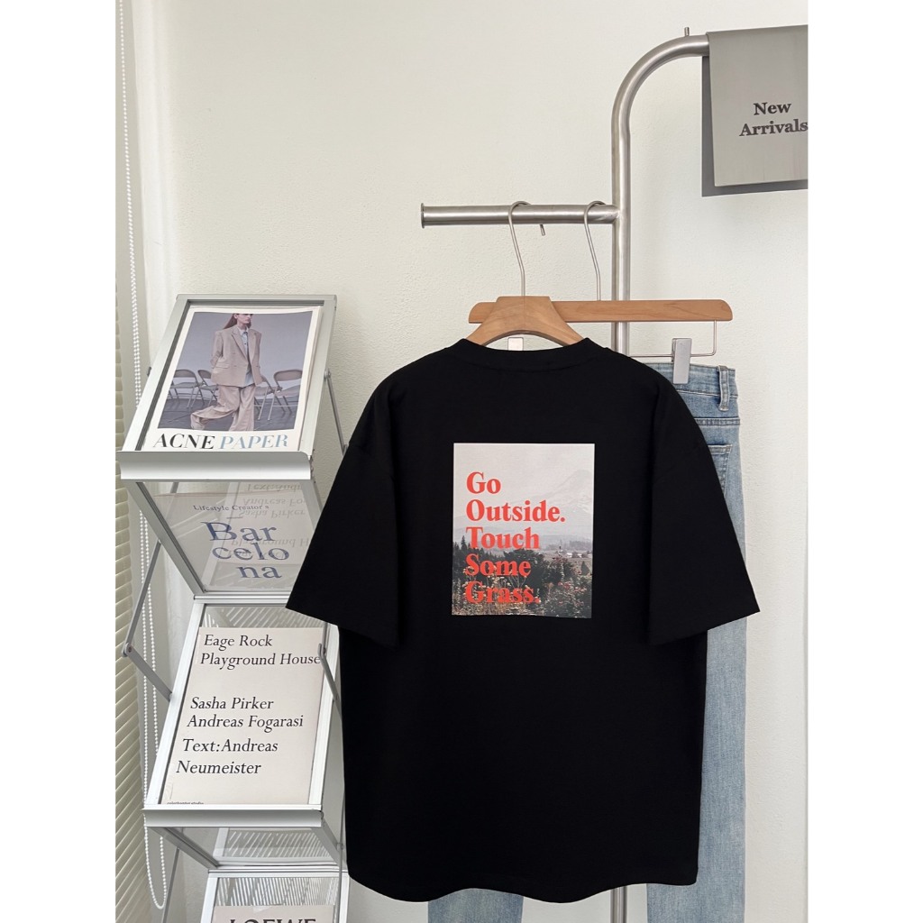 more.than.me เสื้อยืด Oversize ผ้าหนานุ่ม ลาย Go Outside.