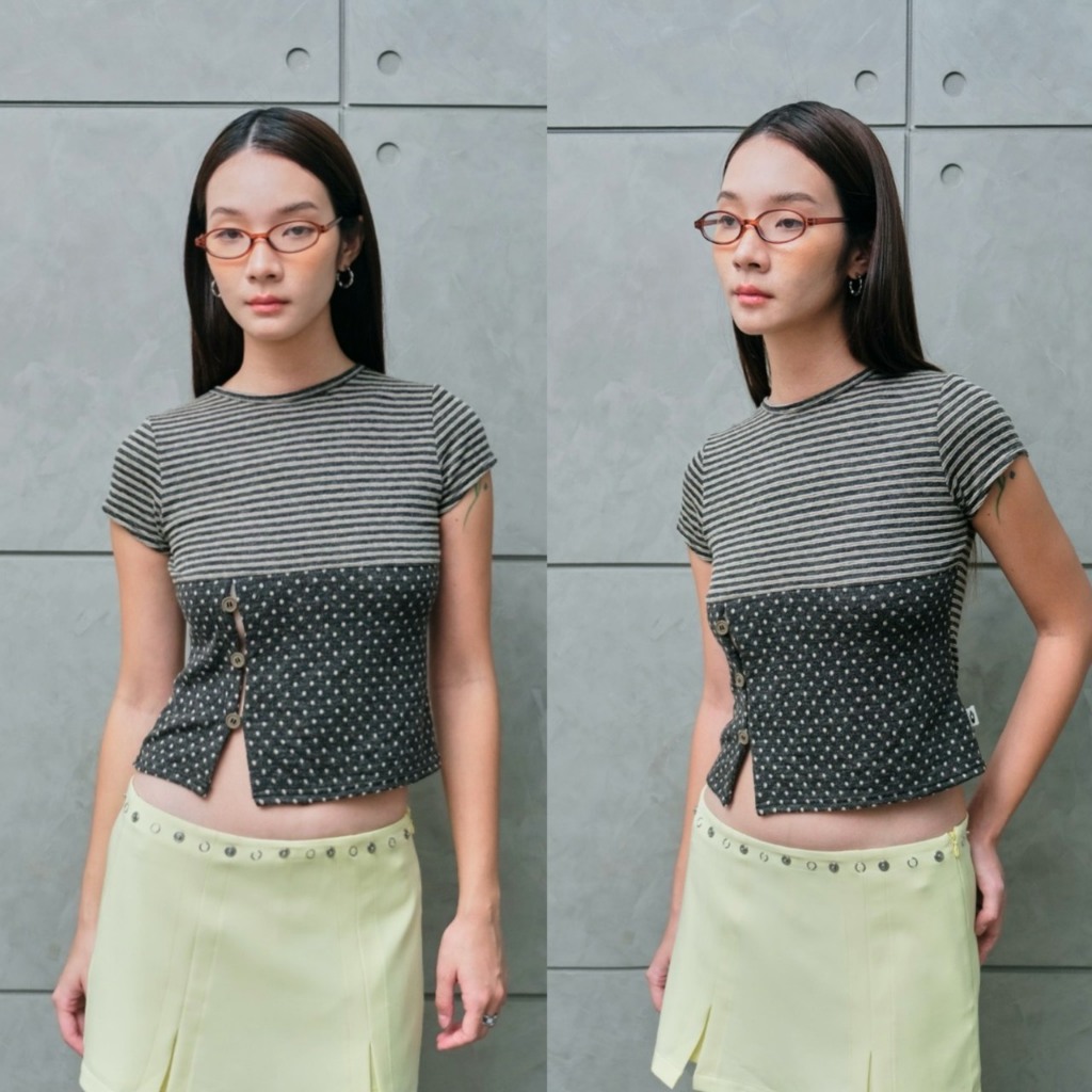 Garcon.dept | 	Double-sided fabric shirt with buttons I เสื้อเบบี้ทรี