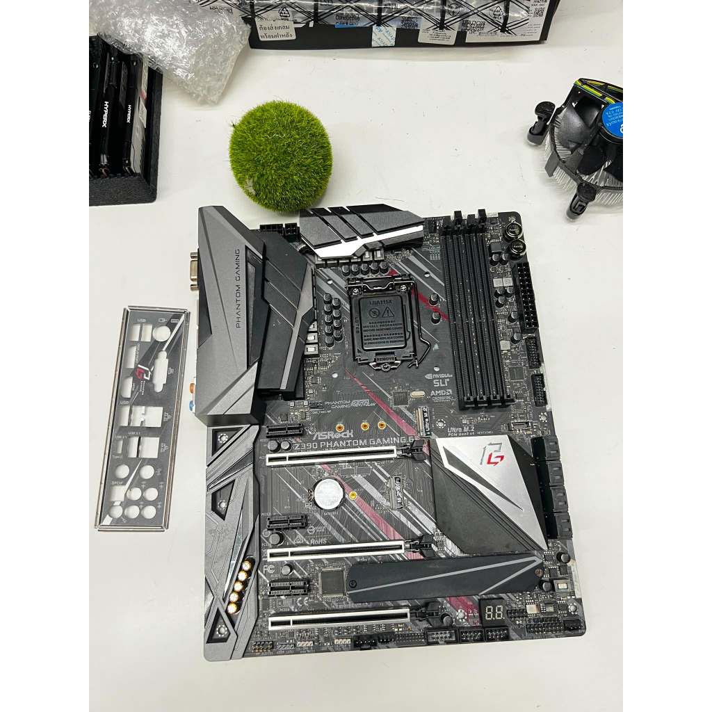 MAINBOARD  1151 v.2 gen 8 - 9  ASROCK Z390 PHANTOM GAMING 6 ไม่มีกล่อง มีฝาหลัง ประกันร้าน