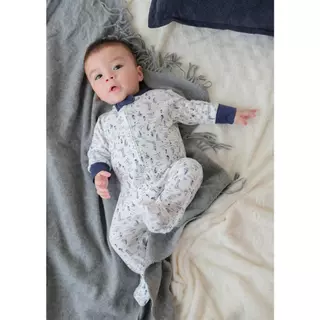 Zuper Mom (0-24 เดือน) ชุดหมีเด็กอ่อน ซิป รุ่น 2 WAY ZIPPER บอดี้สูทเด็กอ่อน ชุดเด็กแรกเกิด บอดี้สูทหุ้มเท้า no.9087