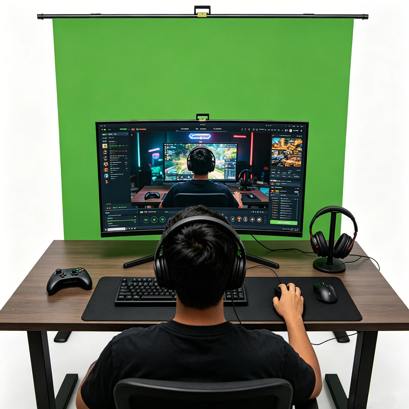 ฉากหลัง ROLL UP GREEN SCREEN 150x200cm ฉากถ่ายรูป thumbnail 4