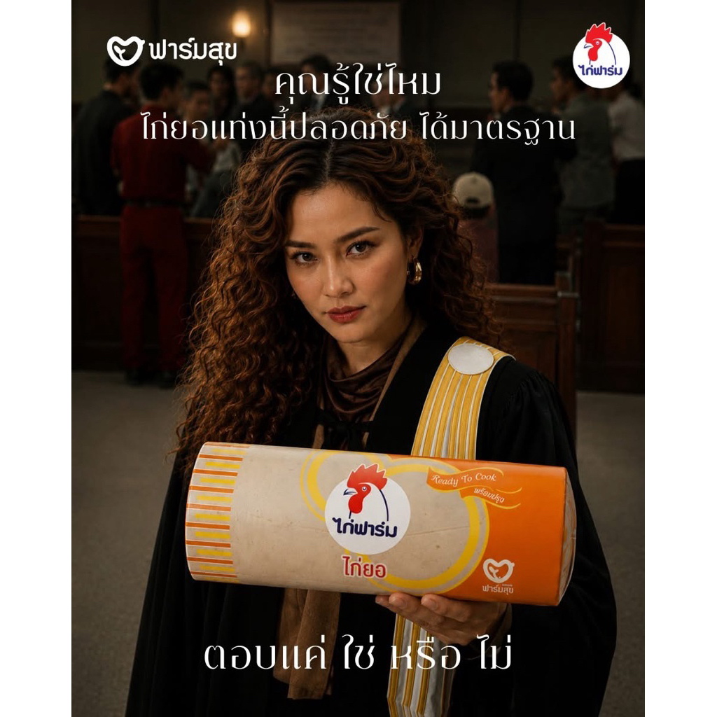 ไก่ยอปรุงรส B (ฮาลาล) ตรา ไก่ฟาร์ม ขนาด 420 กรัม