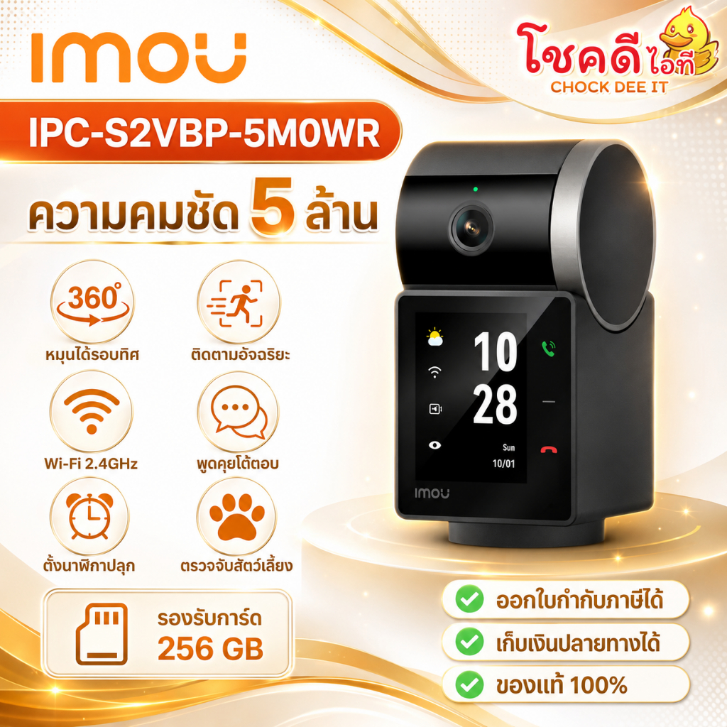 IMOU รุ่น IPC-S2VBP-5M0WR กล้องวงจรปิด IP + Video Intercom 5MP Buit-in Siren สินค้าประกันศูนย์ไทย