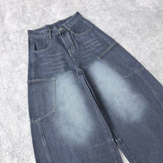 #587 (XS-6XL) กางเกงยีนส์ทรงบาเรล baggy สำหรับสาวอวบ กระบอกใหญ่ พร้อมส่งจากไทย ดูตารางไซส์ก่อนสั่งซื้อ