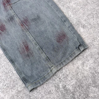 JINJEANS-3317 (XS-9XL) Barrel baggy Jeans กางเกงยีนส์ทรงหลวม กระบอกใหญ่ ขากว้าง สีสตอร์มเกรย์ (Storm Gray)