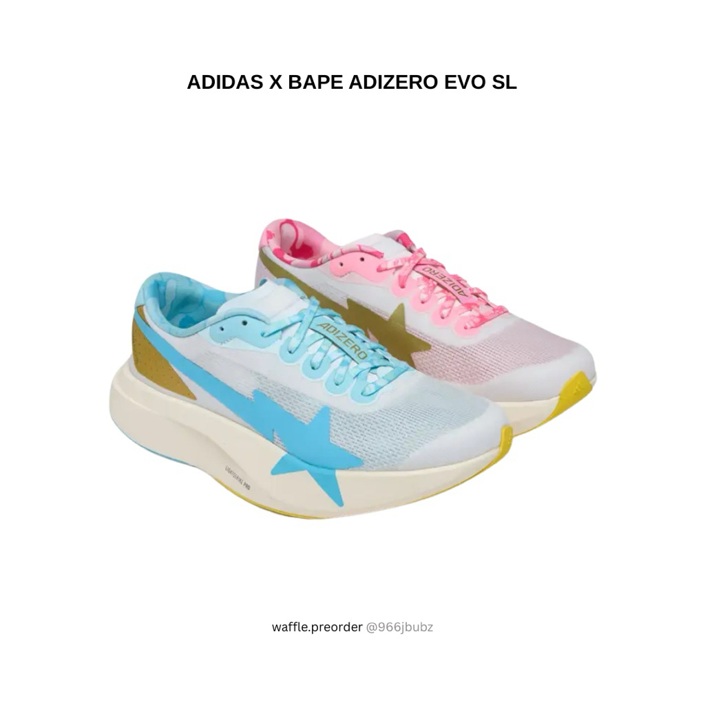 🇹🇭[ของแท้ 100% พร้อมส่ง] รองเท้า ADIDAS x BAPE ADIZERO EVO SL 8.5UK / 9US