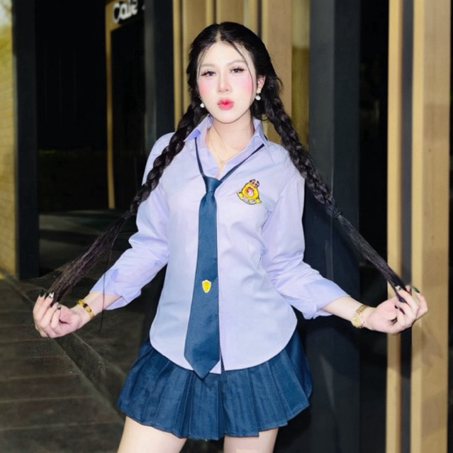 JC39 สีกรม สามารถเลือกขนาดเสื้อและกระโปรงเองได้ สินค้าครบชุดพร้อมส่งจากไทย