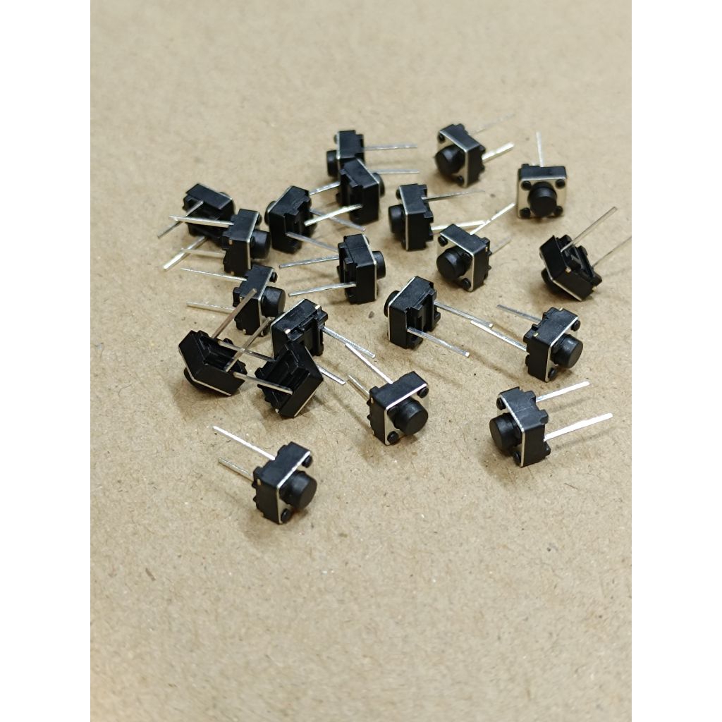 ไมโครสวิตช์ กดติด-ปล่อยดับ แบบ2ขา 6×6×5mm. ขายาว 7mm. Micro Switch button 2p พร้อมส่ง