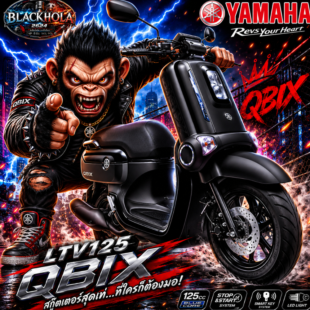 ชุดสี คิวบิก แฟริ่ง ชิ้นส่วน  YAMAHA QBIX QBIX125 สีดำด้าน ปี2017 ของแท้ศูนย์ YAMAHA