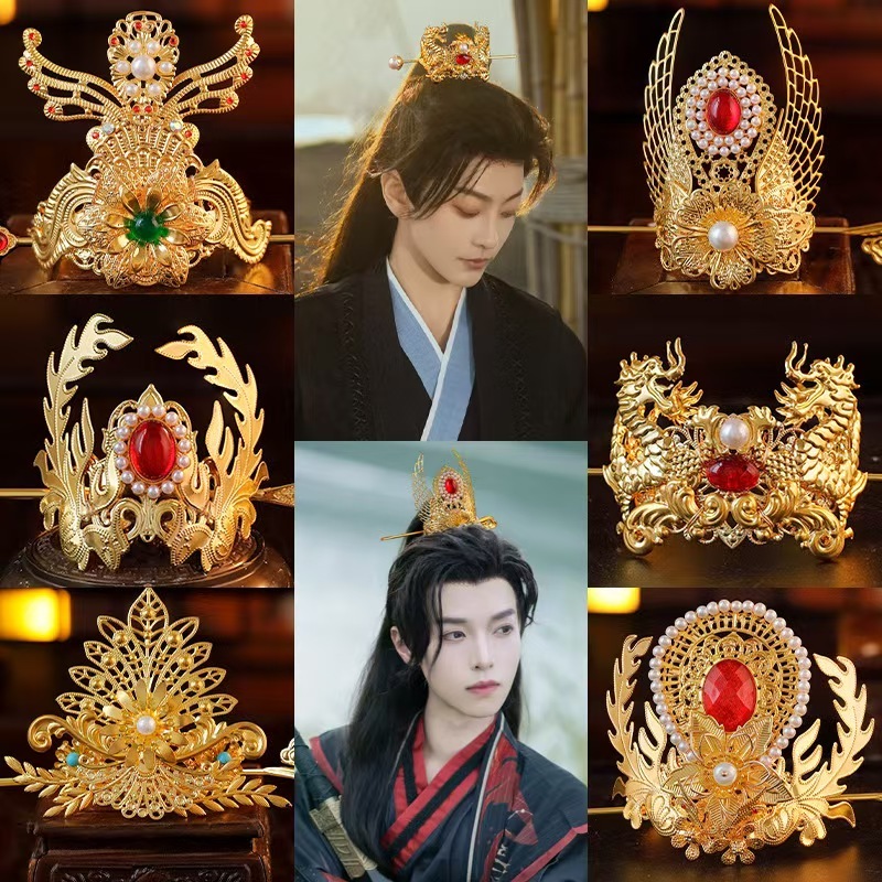 L&L เครื่องประดับผม  มงกุฎผมชุดฮั่นฝู เครื่องประดับมัดผมสไตล์จีนโบราณ  ชาย ชุดจีน