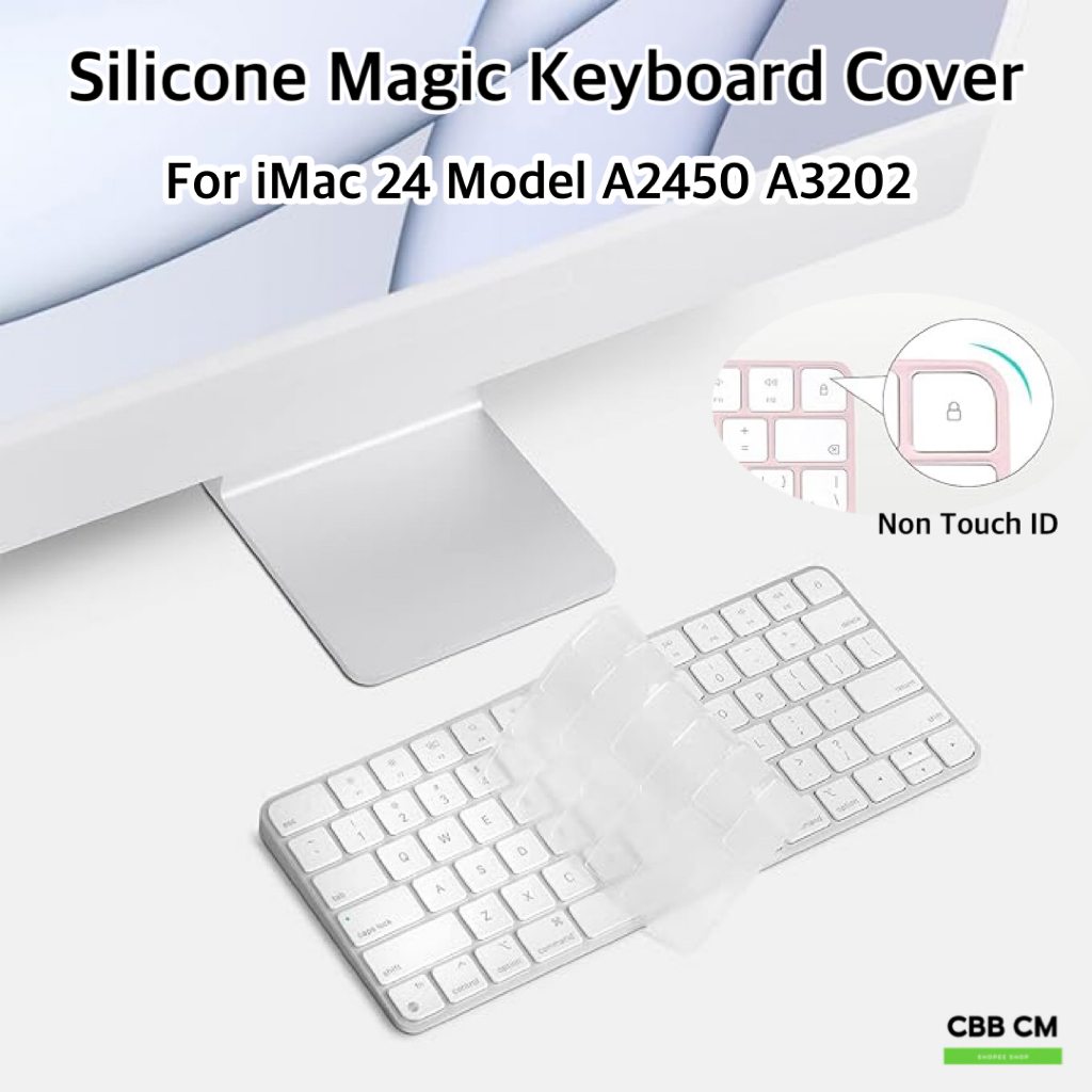 Ultra Thin Keyboard Cover For Magic Keyboard iMac 24 M4 A2450 A3203 Non Touch ID ใสTPU คลุมคีย์บอร์ด