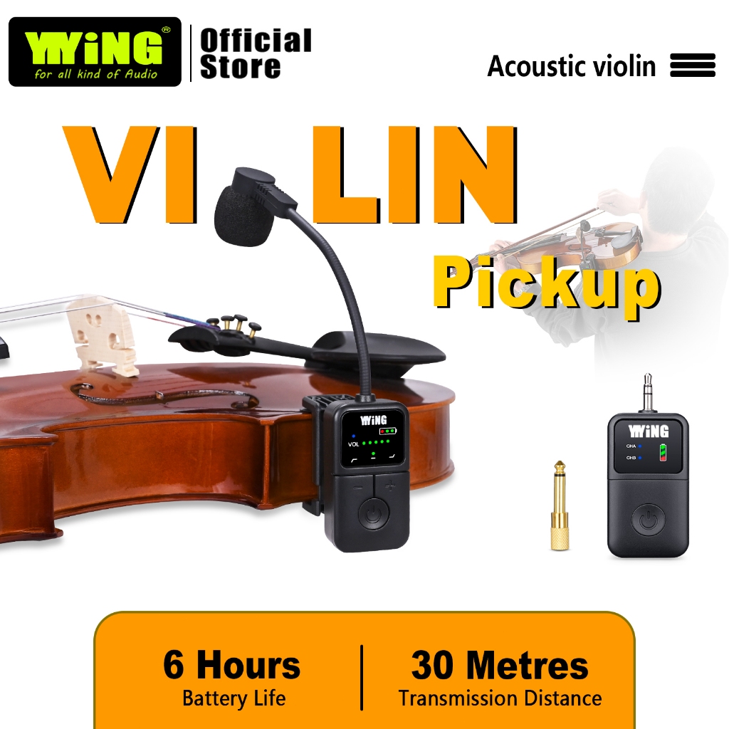 YIYiNG YY-760 ไมโครโฟนไวโอลิน Violin pickup Wireless mic for violin Clip-on mic ไมโครโฟนคุณภาพสูง