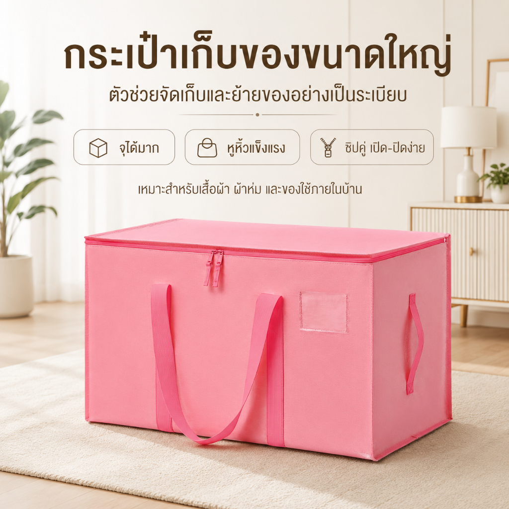 กระเป๋ากระสอบใบใหญ่ เก็บผ้านวม เสื้อผ้า เก็บของอเนกประสงค์ กระเป๋าเดินป่า ขนของ ย้ายบ้าน กันน้ำ ความชื้นหลักฐาน