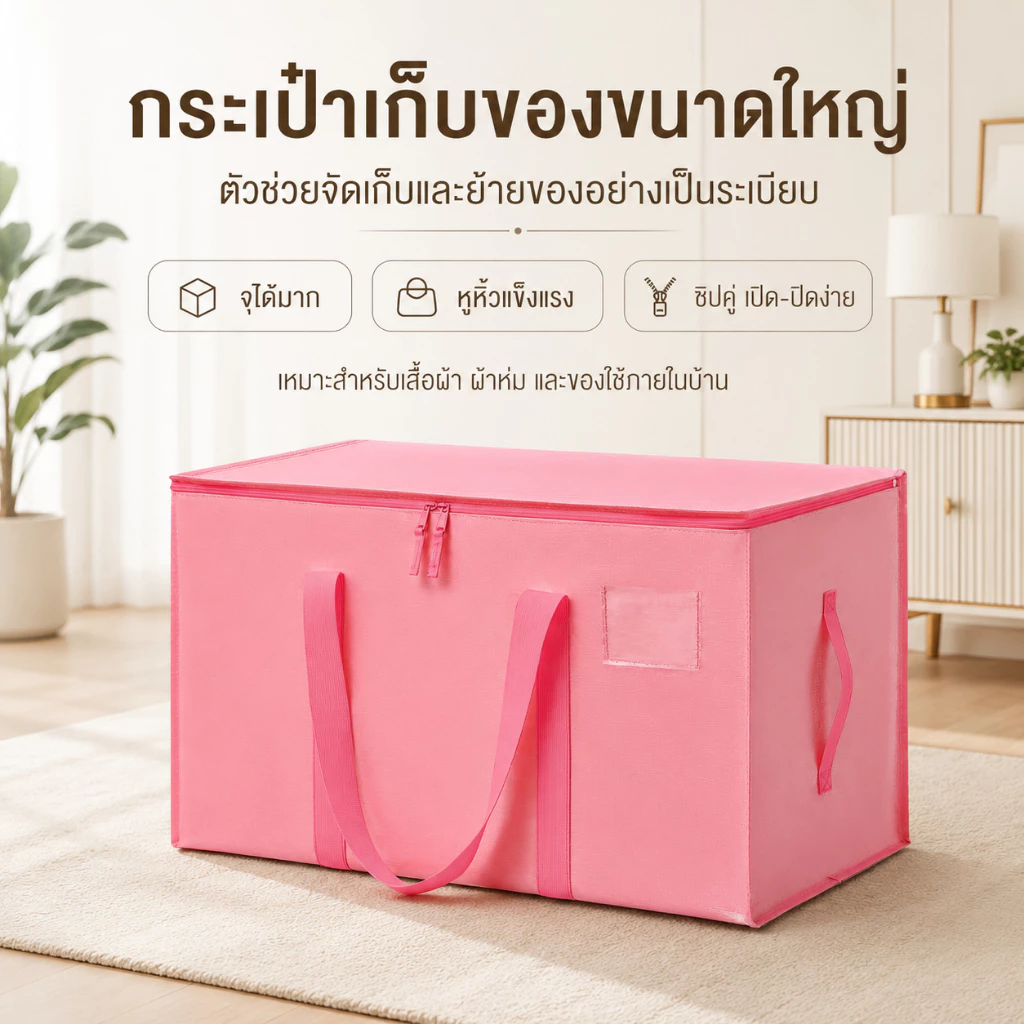 กระเป๋ากระสอบใบใหญ่ เก็บผ้านวม เสื้อผ้า เก็บของอเนกประสงค์ กระเป๋าเดินป่า ขนของ ย้ายบ้าน กันน้ำ ความชื้นหลักฐาน