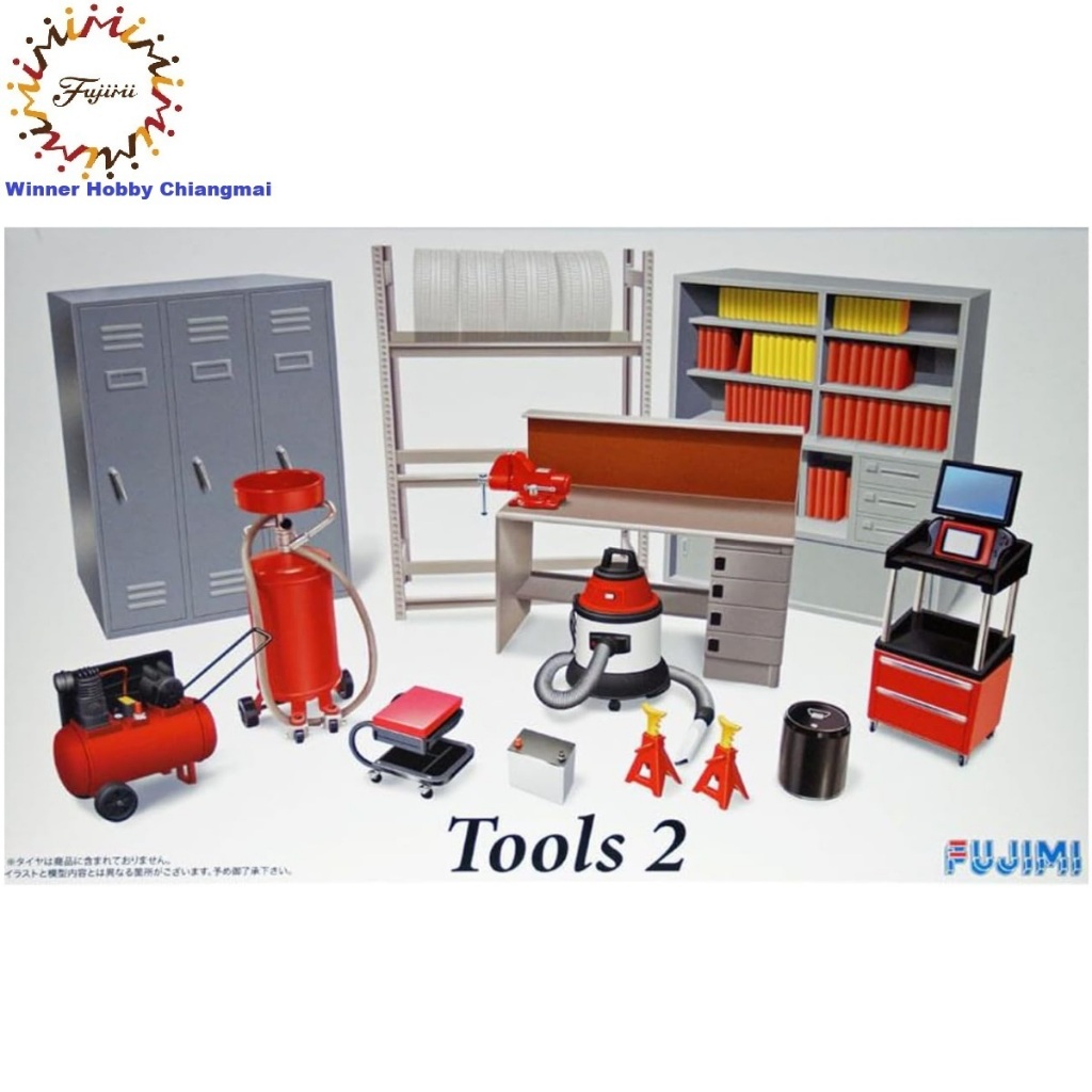 Fujimi GT-26 Garage & Tools No.2 1/24 Plastic Model Accessories ชุดอุปกรณ์อู่ซ่อมรถ โมเดลตกแต่ง Gara