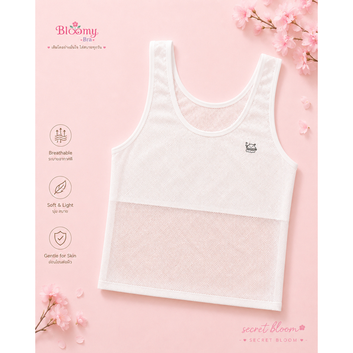 เสื้อซับในเด็กผู้หญิง มีซับใน ใส่สบาย อายุ 6+ | Bloomy Bra Angel Bloom