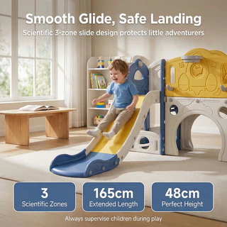 Beige สไลเดอร์เด็ก บ้านเด็กเล่น สไลเดอร์ เด็กโต ขนาด ใหญ่ รับน้ำหนัก150kg ของเล่นสนามในร่ม 9in1