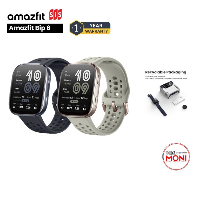 Amazfit Bip 6 นาฬิกา สมาร์ทวอทซ์ จอAmoled 1.97นิ้ว โทรออก รับสาย GPS ประกันศูนย์ไทย 1 ปี