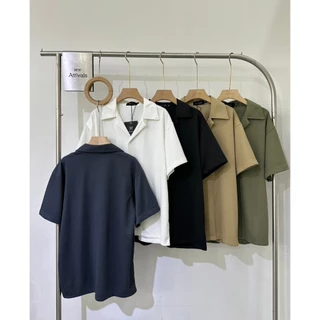 เสื้อเชิ้ตผู้ชายแขนสั้น สีพื้นมินิมอล รุ่น N137