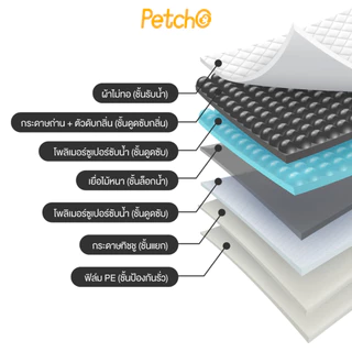 Petcho (แพ็คชุด/4แพ็ค) แผ่นรองฉี่สุนัข ถ่านไม้ไผ่ แผ่นรองซับฉี่ 7 ชั้น หนาพิเศษ การควบคุมกลิ่น 3 ชั้น Dog Training Pads