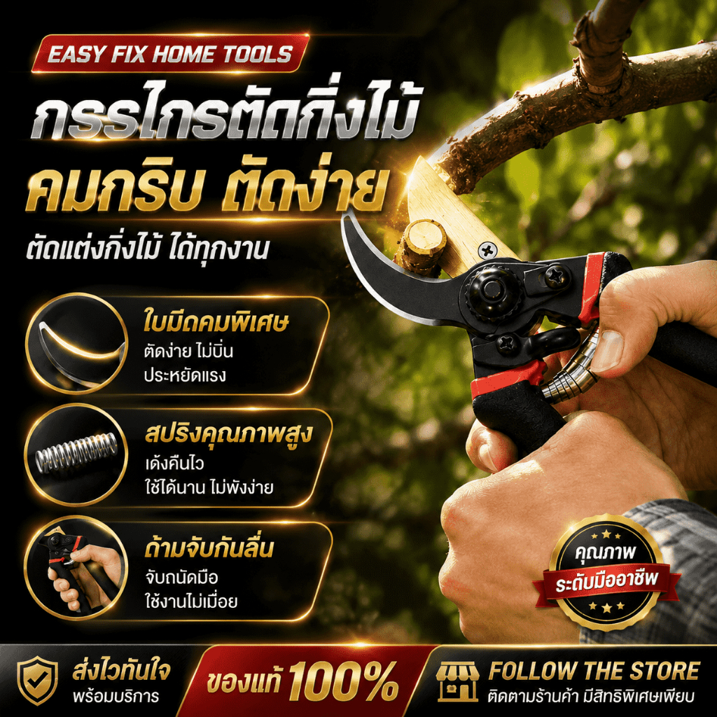 EasyFix✂️คม✂️กรรไกรตัดกิ่งไม้ SK5 แท้ แต่งสวน กรรไกรตัดกิ่งไม้ กรรไกรตัดกิ่ง เครื่องมือตัดกิ่งไม้เฉพาะทาง