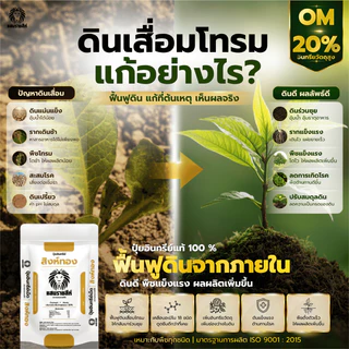 ปุ๋ยอินทรีย์สิงห์ทอง ตราแสนราชสีห์ ขนาด 1 กิโลกรัม สำหรับฟื้นฟูดิน บำรุงราก ช่วยให้พืชเติบโตได้ดี