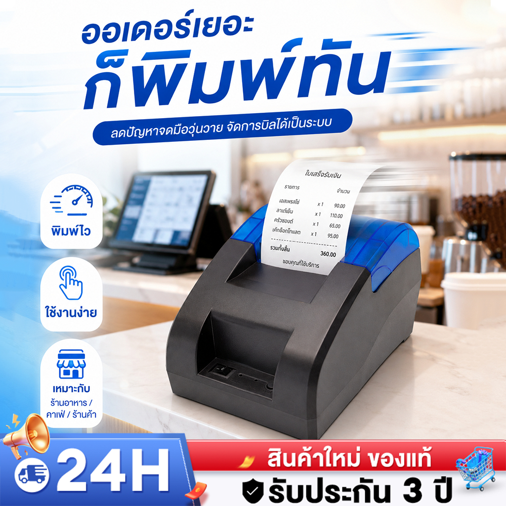 เครื่องพิมพ์ใบเสร็จ เครื่องปริ้นเตอร์ Bluetooth เครื่องพิมพ์ฉลากการจัดส่งความร้อนบลูทูธไร้สาย 4x6 รองรับ Printer
