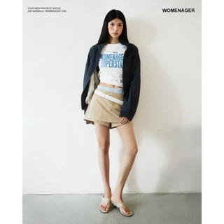 WOMENAGER - Joe sandals สี Beige รองเท้าแตะหูคีบ สวมใส่ง่าย