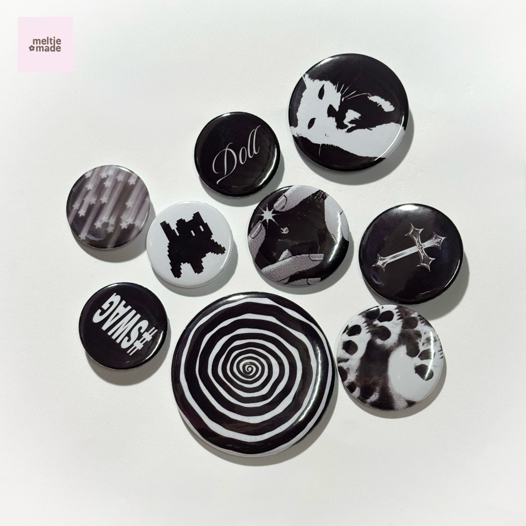 japan button badge เข็มกลัด สไตล์ญี่ปุ่น #dd ทำจากโลหะ ขนาด 32/37/44/58 mm ส่งจากไทย