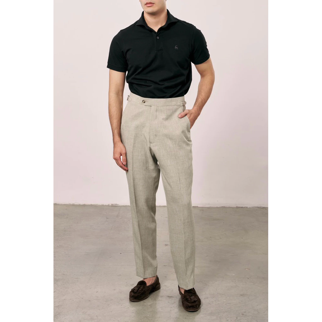 The Finery - The Hudson Trouser รุ่น Classic Fit ทรงต้นขาใหญ่ 7 สี กางเกงขายาว| ขาเรียบ Flat Front | ผ้ายืด + ตัวปรับเอว