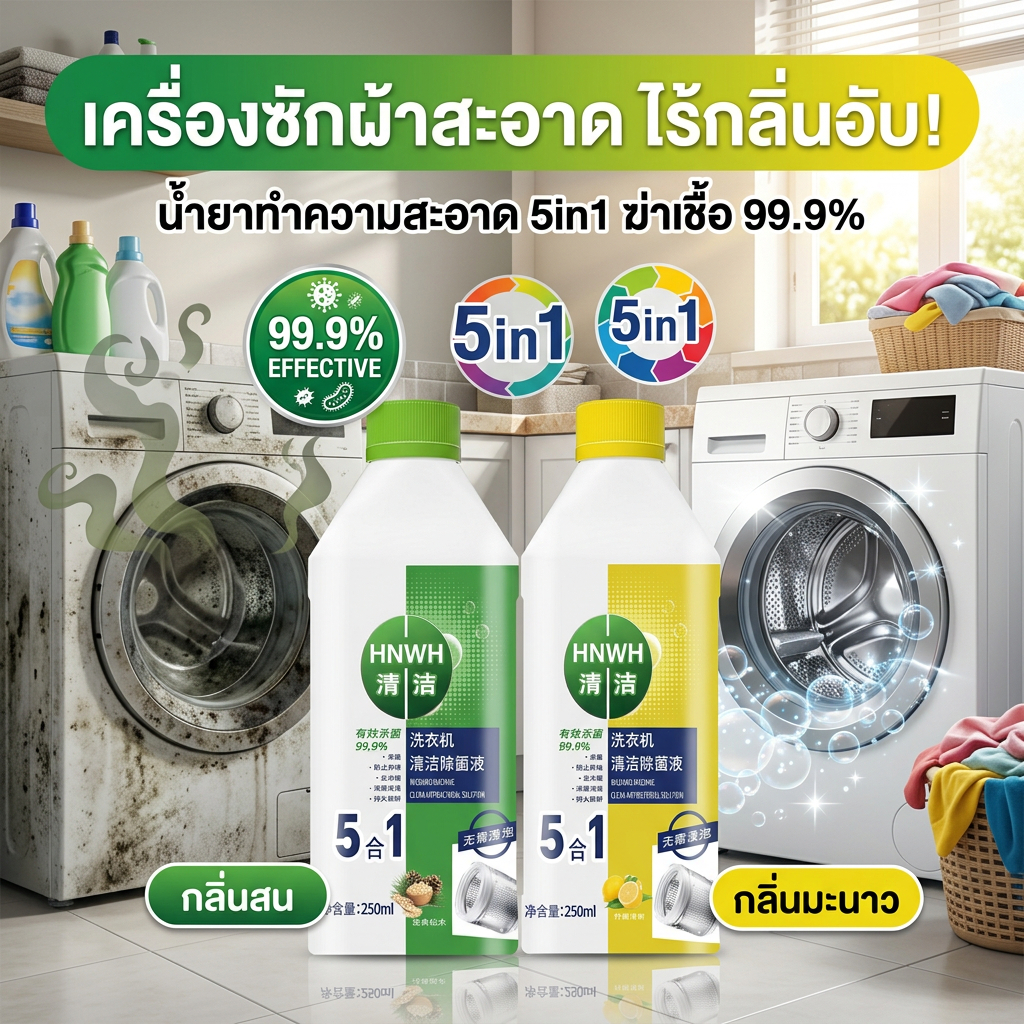 ✨สะอาดล้ำลึก✨-MOM-น้ำยาล้างเครื่องซักผ้า  ล้างเครื่องซักผ้า น้ำยาทำความสะอาดเครื่องซักผ้า