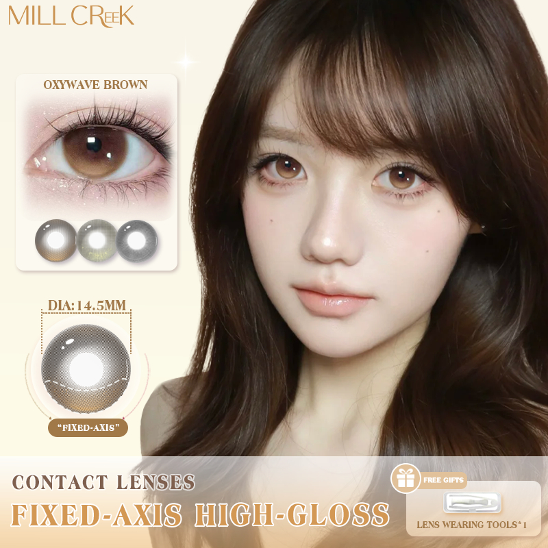 MILL CREEK เลนส์ติดต่อทิ้งประจําวัน 14.5 มม. นุ่มธรรมชาติไฮไลท์ตาเลนส์สะดวกสบายล็อคแกนหน้าแต่งเลนส์ติดต่อ