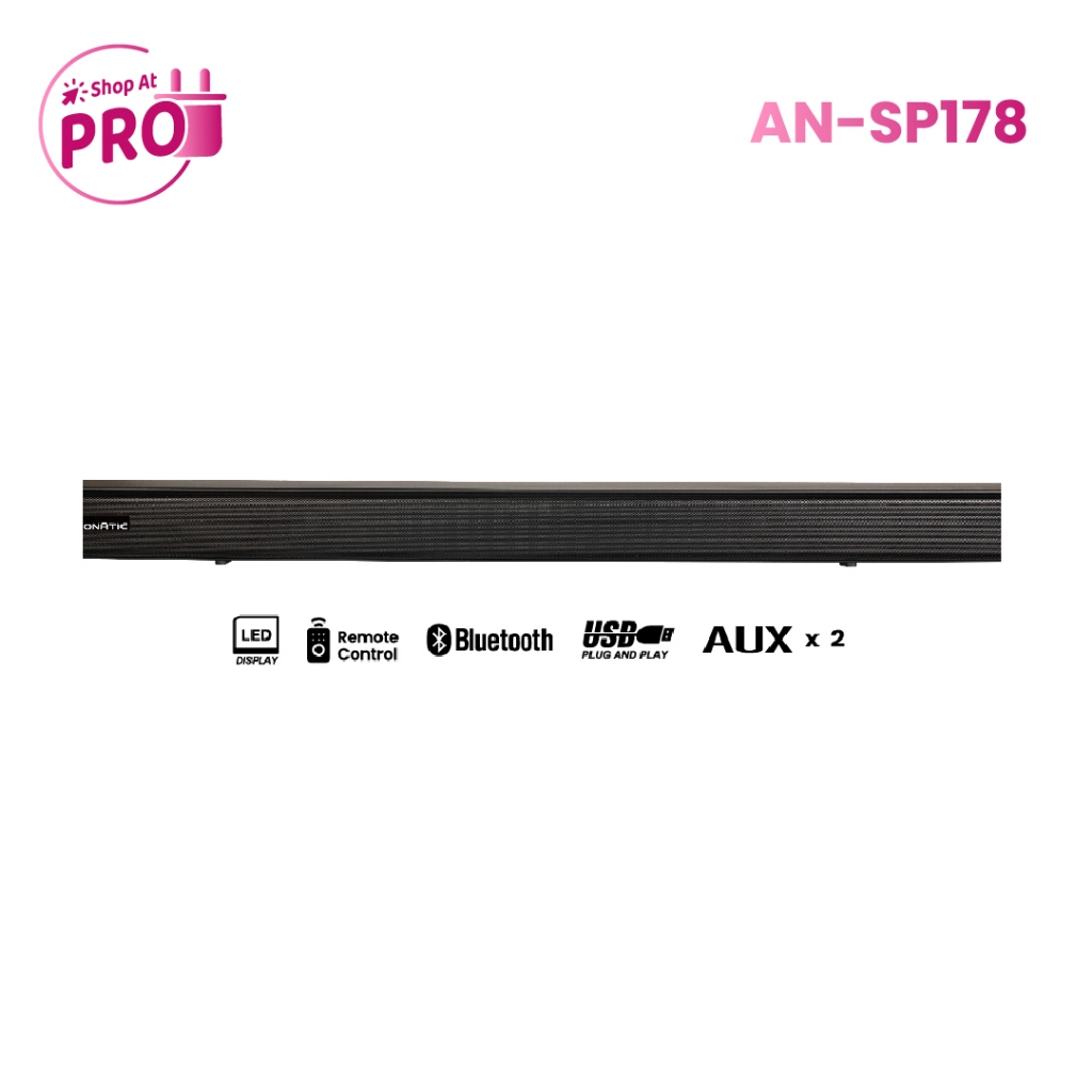 ใหม่ Aconatic Sound Bar 2.0ch พลังเสียง 20W รองรับ Bluetooth 5.2 รุ่น AN-SP178 (รับประกัน 1 ปี)