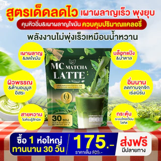 มัทฉะลาเต้ (Matcha Latte) 30 ซอง คุมหิว อิ่มท้อง มีไฟเบอร์