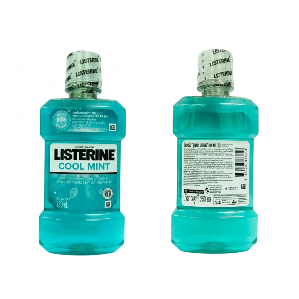 LISTERINE COOL MINT 250ML ช่วยลดแบคทีเรียในช่องปาก
