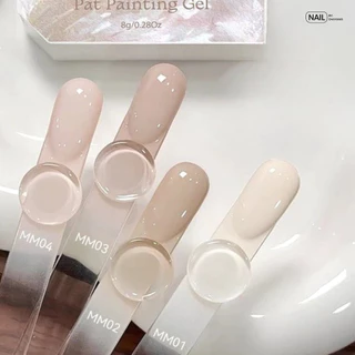 สีเจลพาเลทเนื้อครีมตลับ 4 ช่อง pat painting gel ไล่สีเล็บ ombre เพนท์เล็บได้