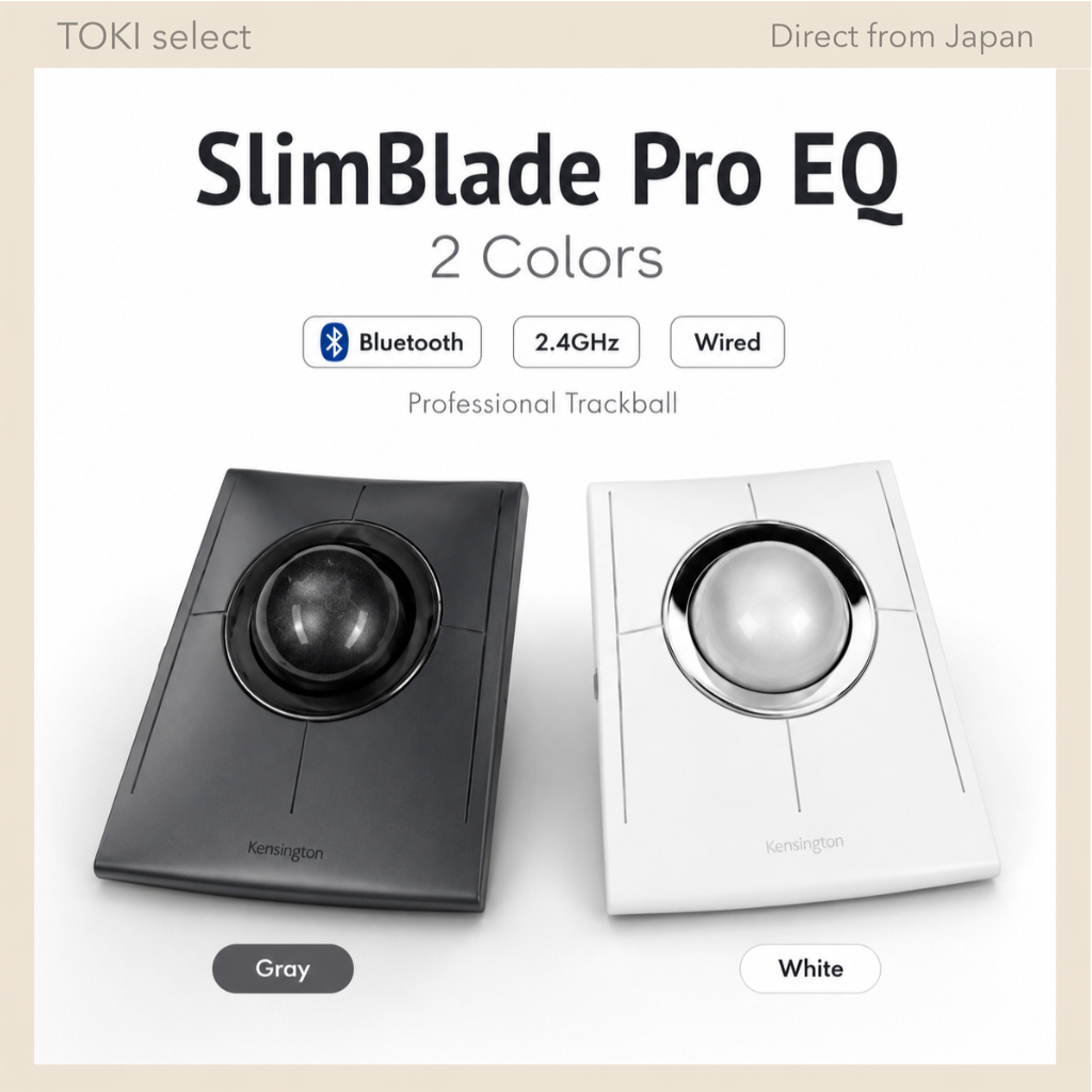 Kensington SlimBlade Pro EQ Wireless Trackball Bluetooth 2.4GHz Wired Multi-Device Mouse