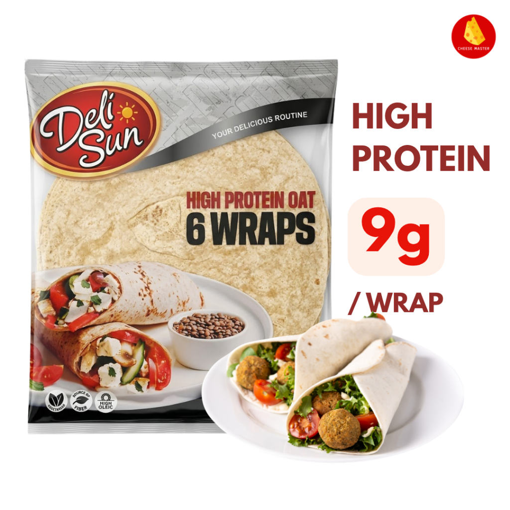 แป้งแรป โปรตีนสูง Deli Sun High Protein Oat Wraps 360g/6แผ่น