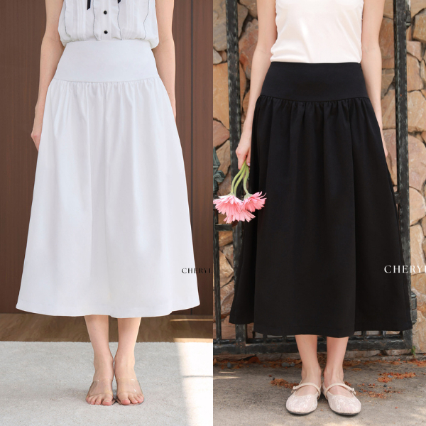 Cheryl brand - Ambre Midi Skirt / กระโปรงทรงบานเอวสูง