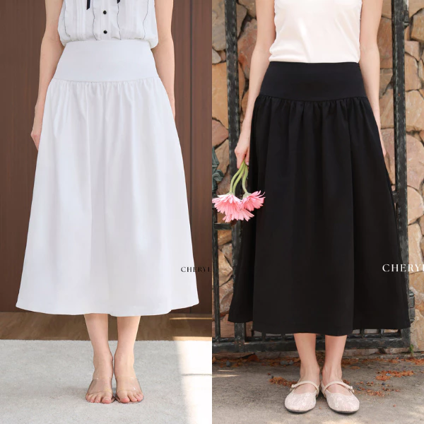 Cheryl brand - Ambre Midi Skirt / กระโปรงทรงบานเอวสูง