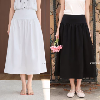 Cheryl brand - Ambre Midi Skirt / กระโปรงทรงบานเอวสูง