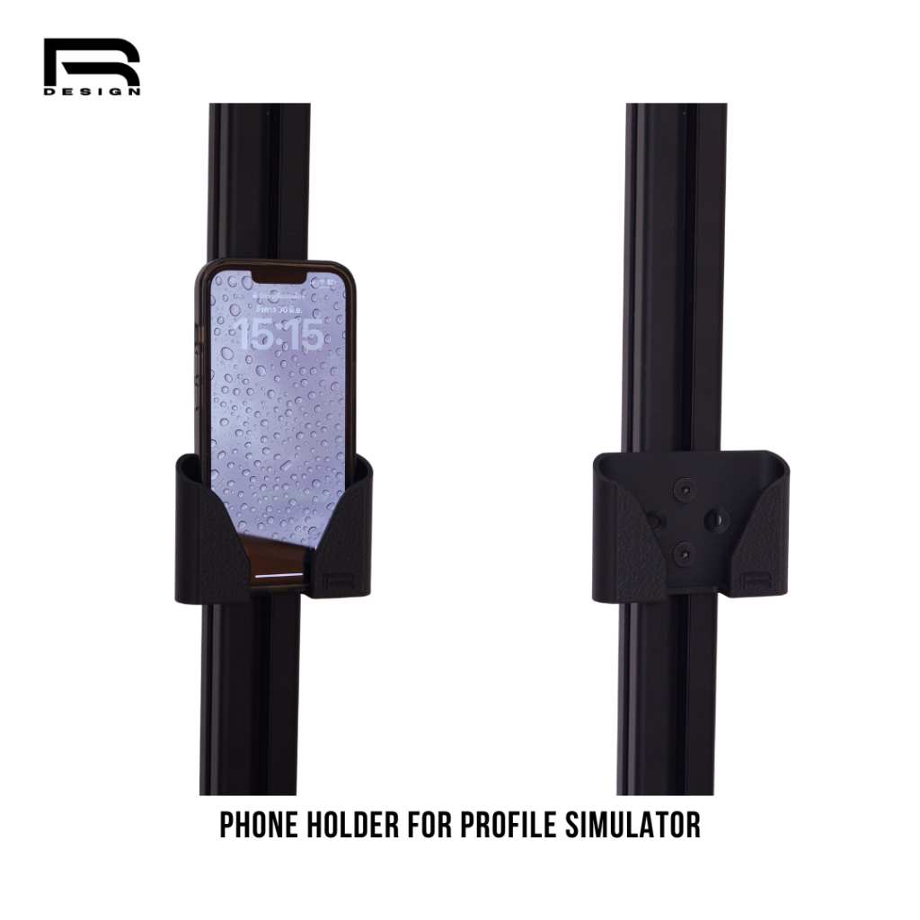 Phone Holder for profile simulator ที่วางโทรศัพท์ติดกับ Rig อลูมิเนียมโปรไฟล์ R Design simulator 🇹🇭(พร้อมส่ง)