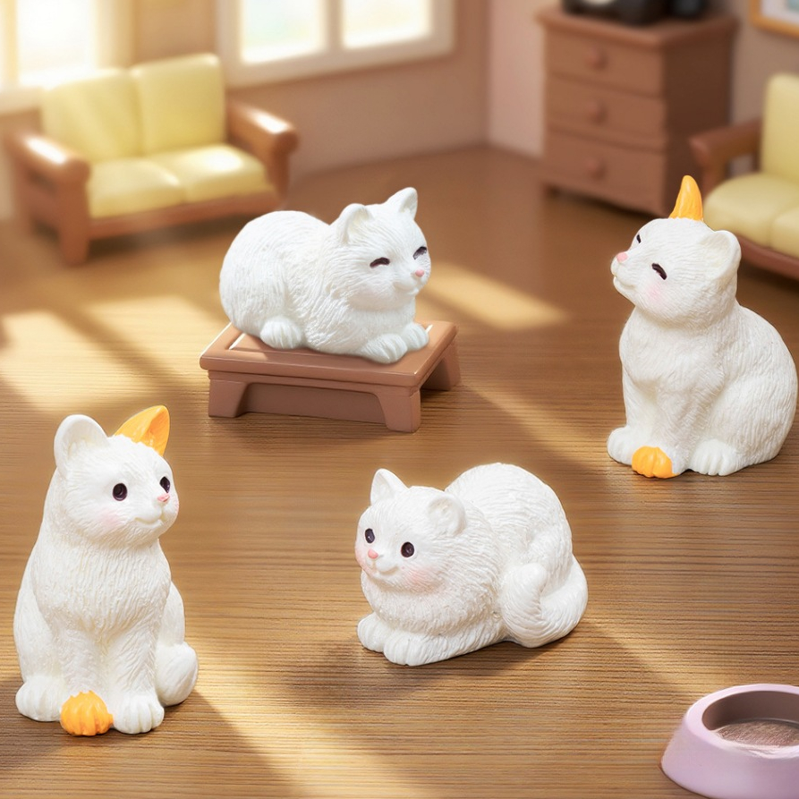 B00B มวเหมียวน่ารักสำหรับตกแต่งภูมิทัศน์ขนาดเล็ก 4 ชิ้น