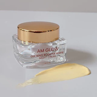 1 กระปุก ครีมโสม(ไซส์ใหญ่) AM GLOW Ginseng booster white night cream ครีมโสมรากแดงเข้มข้น หน้ากระจ่างใส รูขุมขนกระชับ