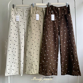 Brody pants -♡⸝⸝ กางเกงขายาวทรงbarrel (ลายจุดดpolkadot ) ☁️ ++ แถมฟรี เข็มขัดหนังเข้าเซต ทุกออร์เดอรฺ์ค่าา ˃ᴗ˂
