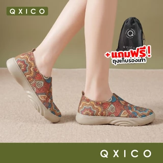 (ส่งด่วน❗️) QXICO รุ่น QZ226 รองเท้าสลิปออนใหม่ล่าสุด ลายดอก/โบฮีเมียน สะดวกสบาย ไม่ต้องกังวลเรื่องการผูกเชือก